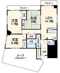 龍生堂橋本ビル 6階3LDKの間取り