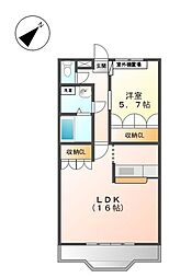 ジラフ2010 1階1LDKの間取り