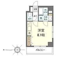 ジョイヴィレッジ御殿山 2階ワンルームの間取り