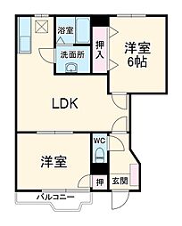 メゾン・ソレイユ 2LDKの間取図画像