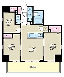 Alivis西葛西norte 3階2SLDKの間取り