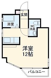 南浦和クイーンコーポB棟 ワンルームの間取図画像