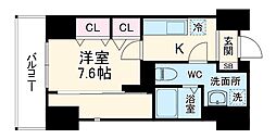 アート四条堀川 1階1Kの間取り