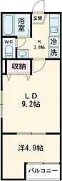 いぶきの丘ハイム　パート4 1階1LDKの間取り