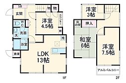 つくし野2丁目戸建 1階4LDKの間取り