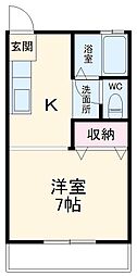 ハイツ裕望 1階1Kの間取り