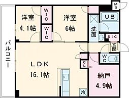 S-RESIDENCE富士見ヶ丘afford 3階2SLDKの間取り