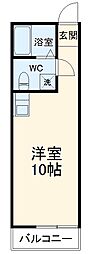 JR相模線 南橋本駅 徒歩10分の賃貸アパート 1階ワンルームの間取り