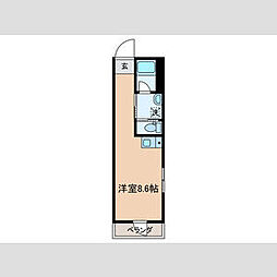 リチェンシア相模原 3階ワンルームの間取り