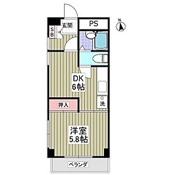 館林ガーデンヒルズ 1DKの間取図画像