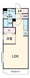 ティエラ早稲田の杜 3階1LDKの間取り