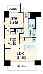 S-RESIDENCE亀島駅前blaze 1101 11階2LDKの間取り