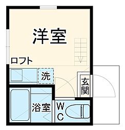 金沢シーサイドライン 野島公園駅 徒歩10分の賃貸アパート 2階ワンルームの間取り