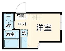 ユナイトファーストブランチ金沢 2階ワンルームの間取り