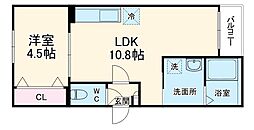 Jack takayokosukaI 3階1LDKの間取り