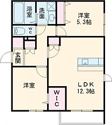 East field 3階2LDKの間取り