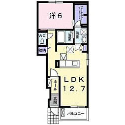 サンライズK1 1LDKの間取図画像