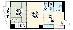 クリーンあらたま 4階2Kの間取り