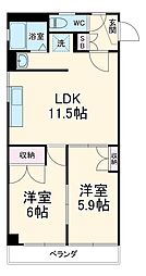 三愛ビル 2LDKの間取図画像