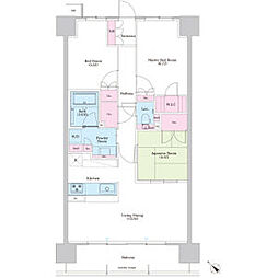 パークナードフィット津雲台 4階3LDKの間取り
