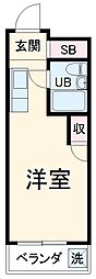 Bel　Air　Garden　VII 1階ワンルームの間取り