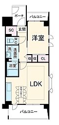 コーポレート東戸塚 1LDKの間取図画像