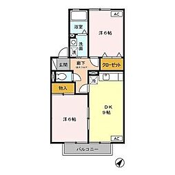 伊豆箱根鉄道駿豆線 伊豆長岡駅 徒歩16分の賃貸アパート 2階2DKの間取り