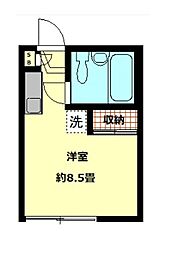 都営浅草線 戸越駅 徒歩5分の賃貸アパート 2階ワンルームの間取り