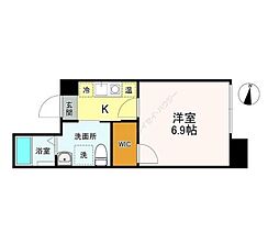 レピュア大森レジデンス 1階1Kの間取り