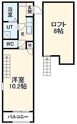 ＩＮ　ＳＴＹＬＥ　ＳＨＩＢＡＴＡ 2階1Kの間取り