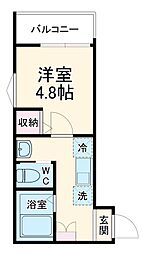 MELDIA西川口II 2階1Kの間取り