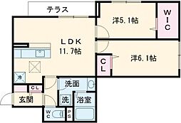 仮)足立区興野2丁目28PJ 1階2LDKの間取り