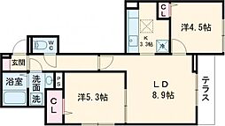 仮)足立区興野2丁目28PJ 2階2LDKの間取り
