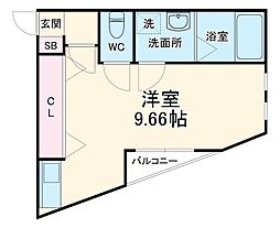 レゴリス 2階ワンルームの間取り