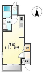 Ｓａｉｎｔ　Ｃｌａｉｒ（サン　クレール） 1階1Kの間取り