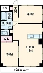 Chez Moi Maebashi シェモワ前橋 5階2LDKの間取り
