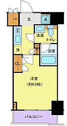 京急本線 新馬場駅 徒歩6分の賃貸マンション 12階1Kの間取り
