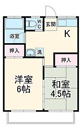 勝田台ハイツ 2階2DKの間取り