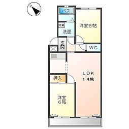 小笠原マンション 3階2LDKの間取り