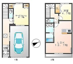 Ｇ・シエルクレール 1階1SLDKの間取り