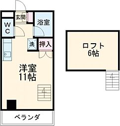 レ・リュミエール 5階ワンルームの間取り