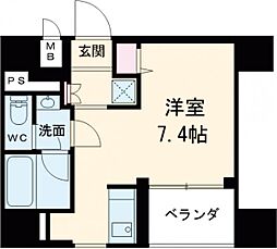 フォレシア町田 7階ワンルームの間取り