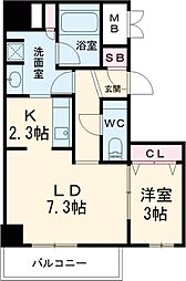 JR鹿児島本線 博多駅 徒歩5分の賃貸マンション 11階1LDKの間取り