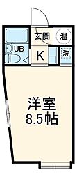 名古屋市営名城線 ナゴヤドーム前矢田駅 徒歩13分の賃貸マンション 2階1Kの間取り