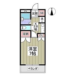 JR信越本線 高崎駅 徒歩18分の賃貸マンション 1階1Kの間取り