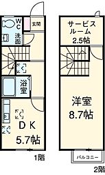 セントラルガーデン　Ａ棟 1階1SDKの間取り