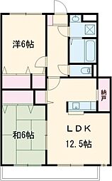 ボア・ソルテI 3階2LDKの間取り
