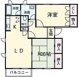 トルースヒルズＩＴＭ　Ｂ棟 1階2DKの間取り