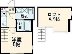 ハーモニーテラス関町北III 2階ワンルームの間取り