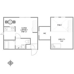 プリマ八王子壱番館 1階ワンルームの間取り